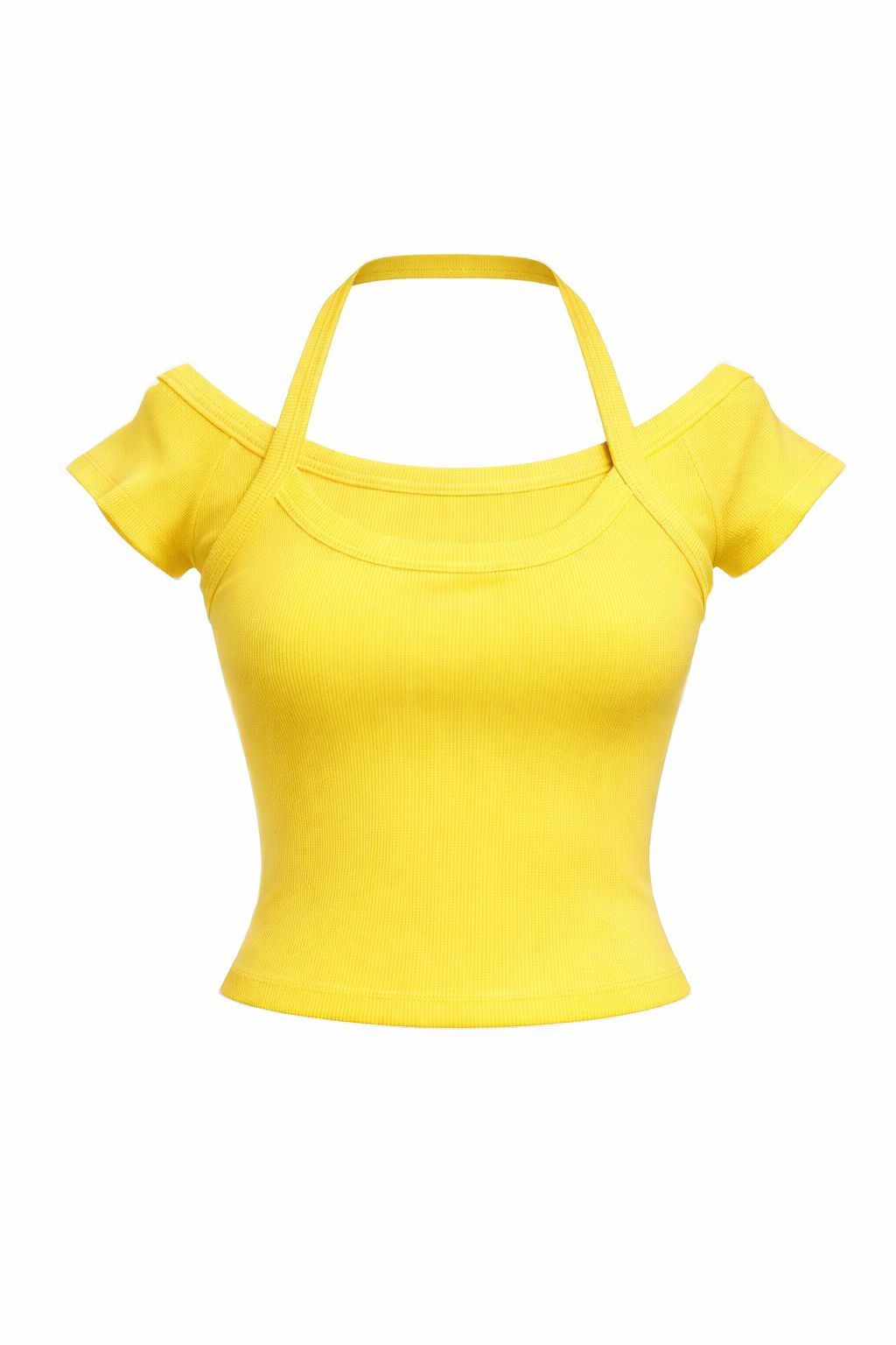 Yellow Boyundan Geçirmeli Bluz