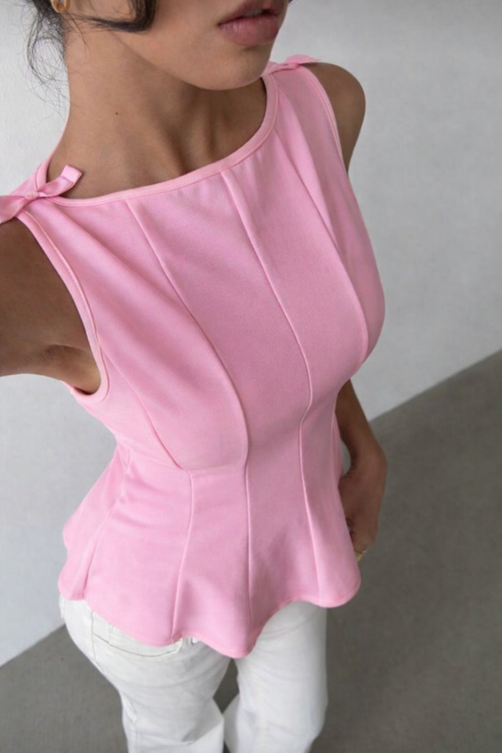 Pink Alora Fiyonk Detaylı Parçalı Bluz