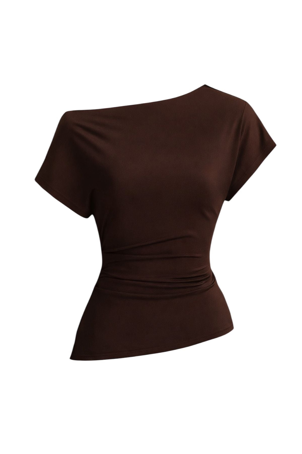 Brown Asimetrik Bluz