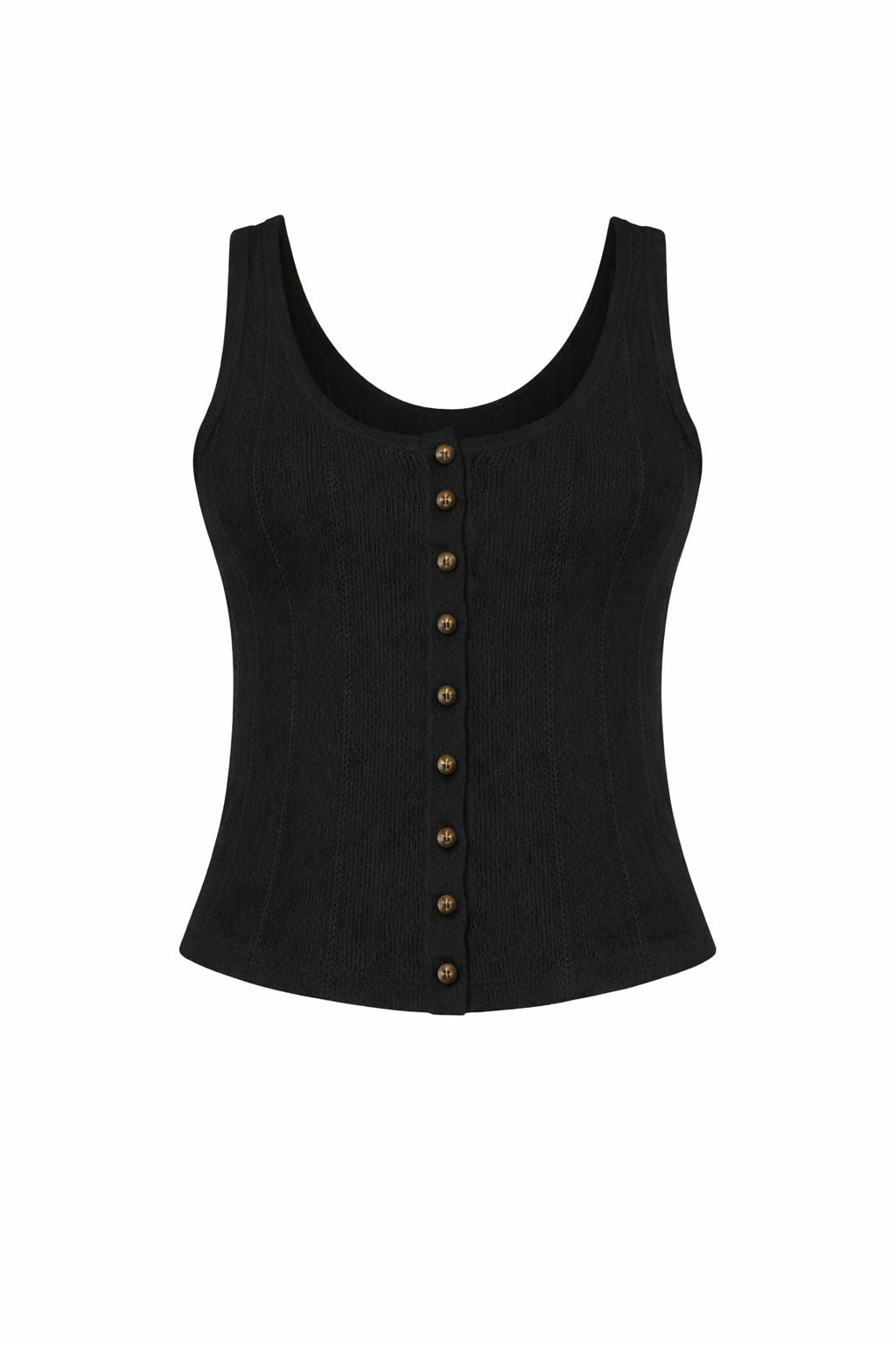 Black Önü Düğmeli Yelek