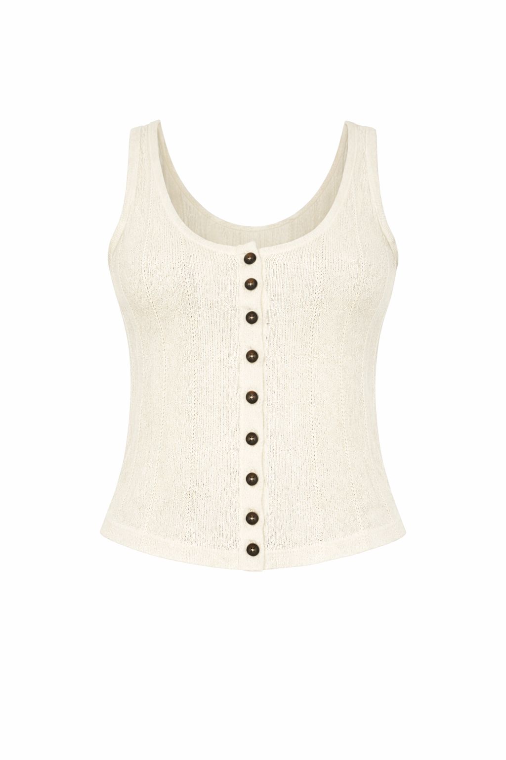 Bej Önü Düğmeli Yelek