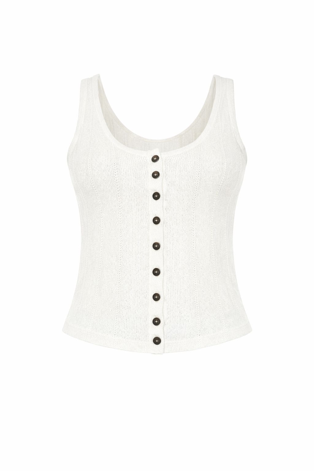 White Önü Düğmeli Yelek