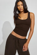 Brown Fitilli Askılı Bluz