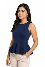 Navy Blue Alora Detaylı Parçalı Bluz