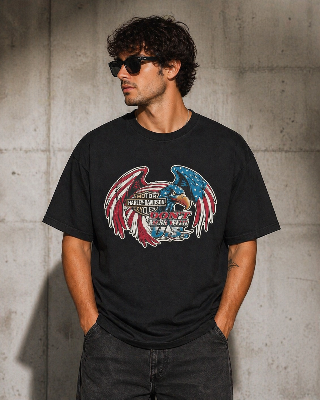 Black Davidson Oversize T-shirt