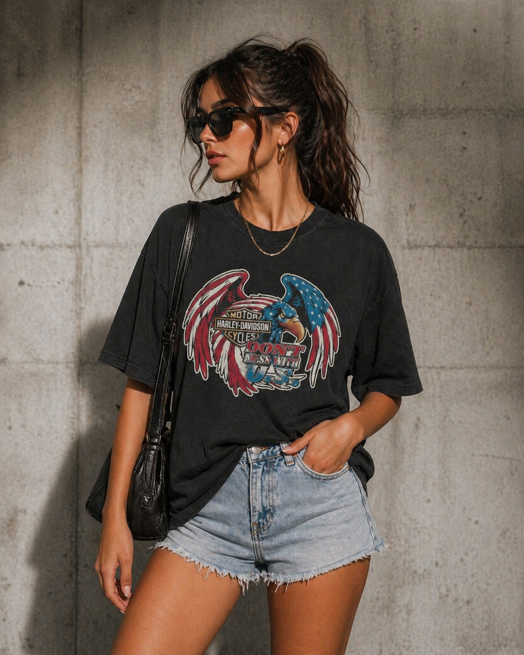 Black Davidson Oversize T-shirt