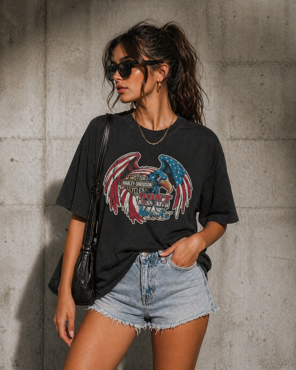 Black Davidson Oversize T-shirt