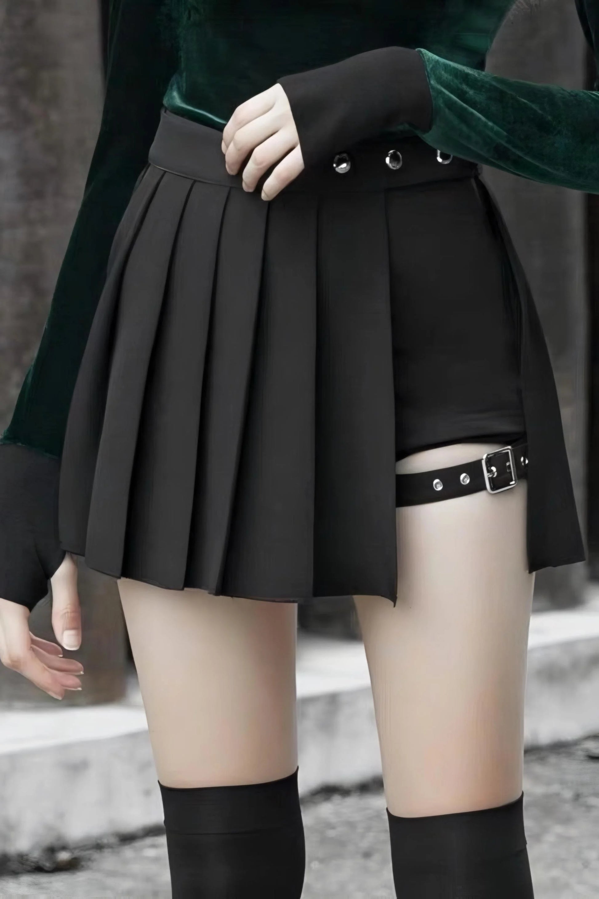 Black Pileli Şort Etek