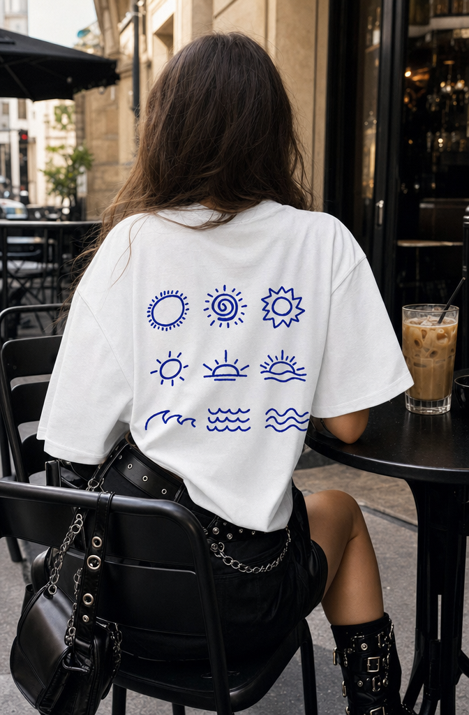 White Hello Summer Oversize T-shirt