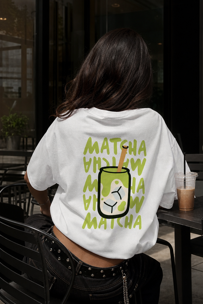 White Matcha Club Oversize T-shirt