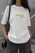 White Matcha Club Oversize T-shirt
