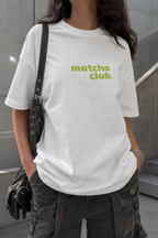 White Matcha Club Oversize T-shirt