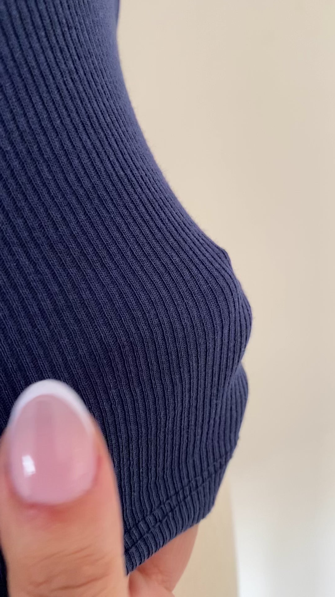 Navy Blue Fitilli Askılı Bluz