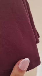 Burgundy Alora Detaylı Parçalı Bluz