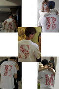 White Kiss 3 Design Oversize Tshirt